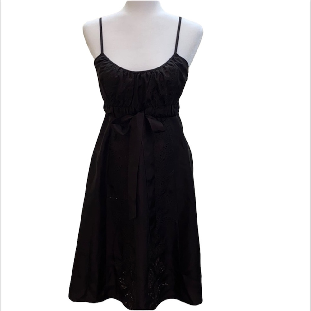 NWT Banana Republic 💯 silk fit and flare dress brown spaghetti strap zipper